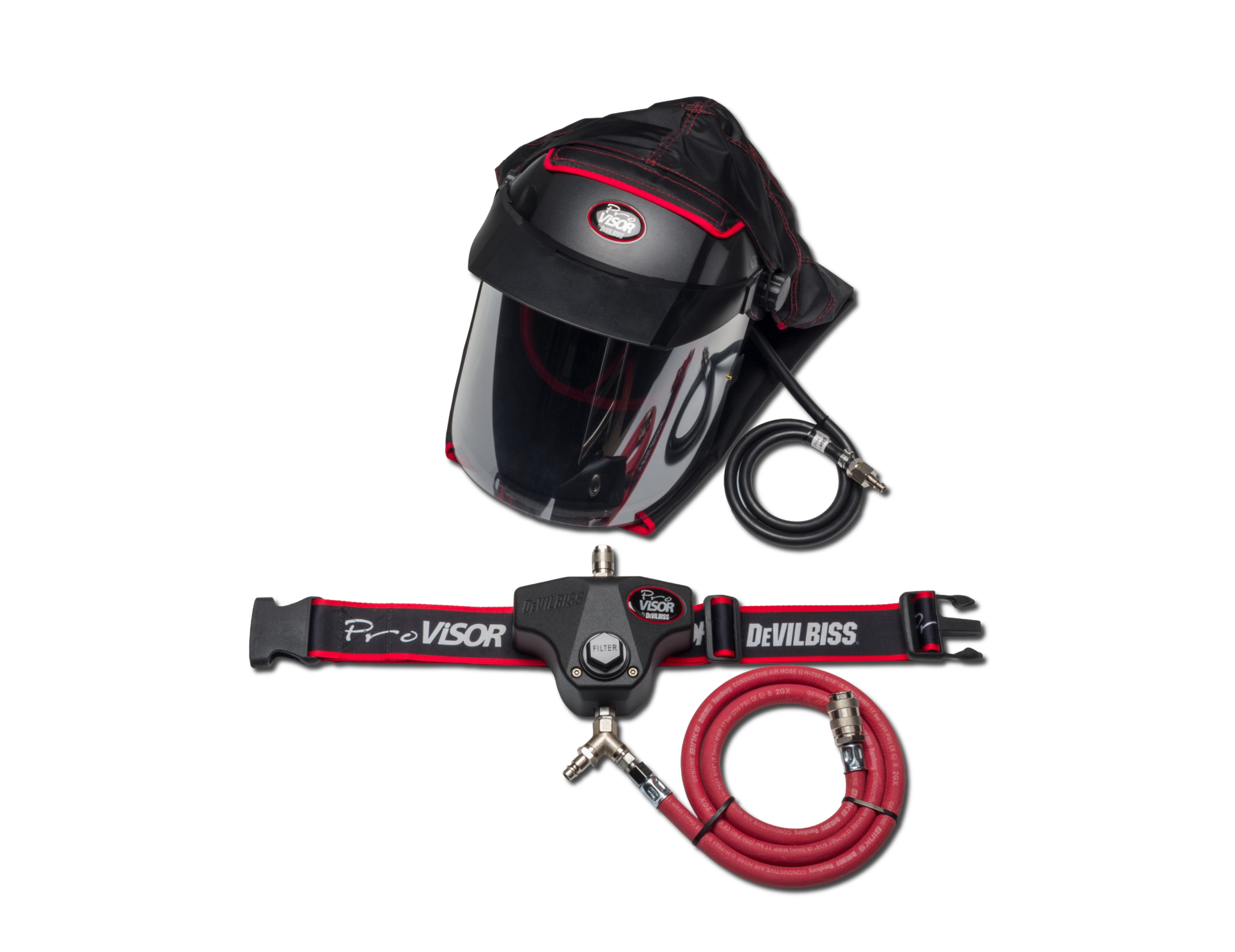 Binks ProVisor 650 air-fed respirator for sprayer protection, spray PPE, protection against fumes, reactive paints