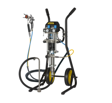 Low-pressure Wagner Puma 28-40 AirCoat piston pump, fully customisable spraypack with manual spray gun & hose set for demanding air assisted airless (AirCoat) industrial coatings