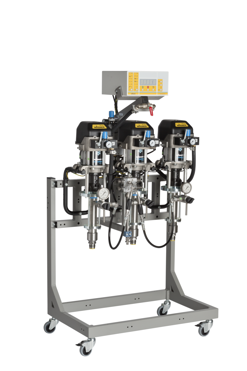 High-precision two-component Wagner Twin Control high-pressure 2K system mixing and dosing system for industrial applications