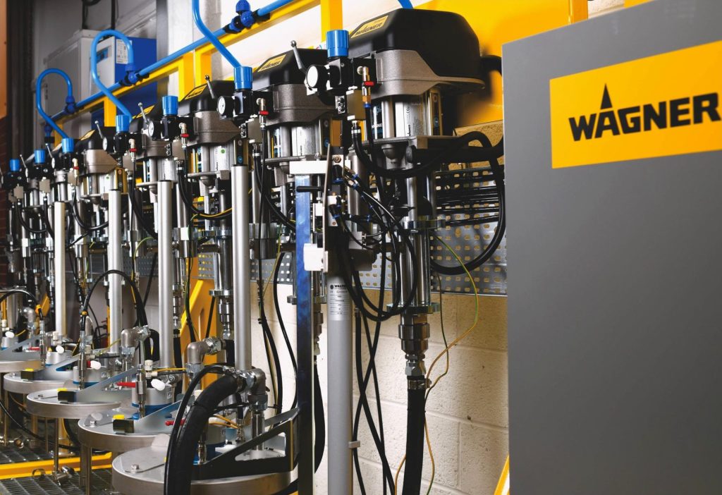 Wagner piston pumps & 2K equipment, custom industrial spray equipment system for UK customer, project case study